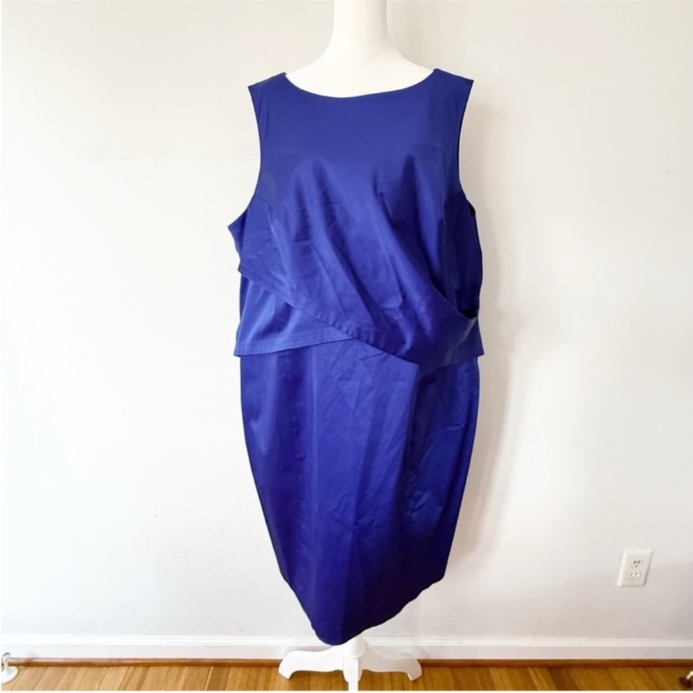 Talbots Women Satin Sleeveless Dress Size 22W Evening Classy Formal Party Event